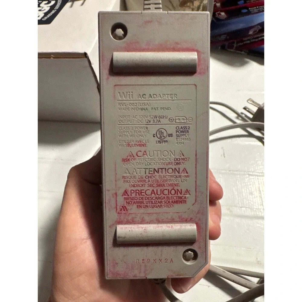 Nintendo Wii‎ AC Adapter RVL-002 Power Supply Grey OEM Genuine Cord